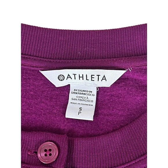 Athleta Balance Henley Sweatshirt Women's Sz S Exotic Fuchsia NWT - Picture 5 of 9